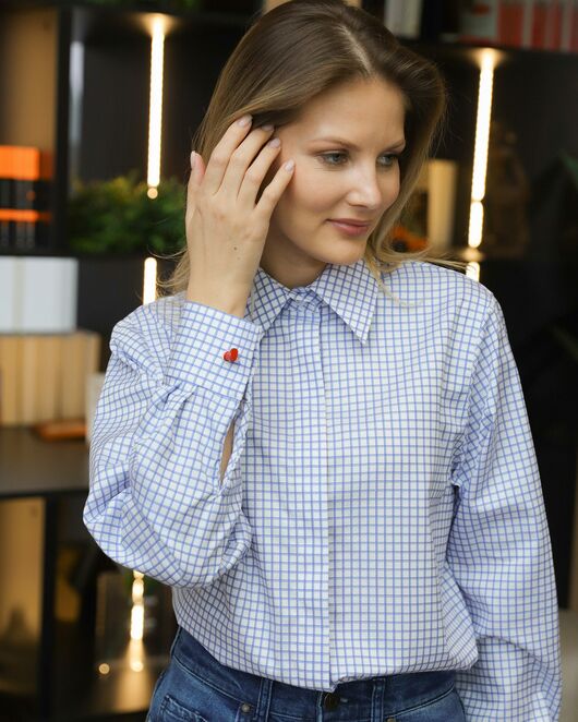 Женская рубашка в голубую клетку - 8710 от byME 