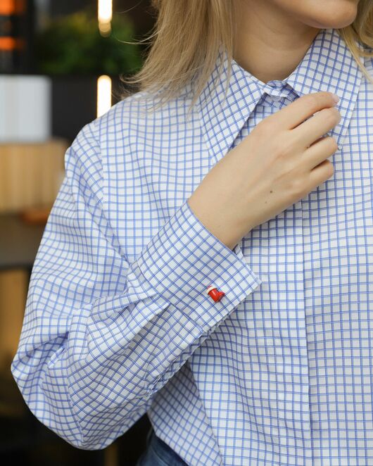Женская рубашка в голубую клетку - 8710 от byME 