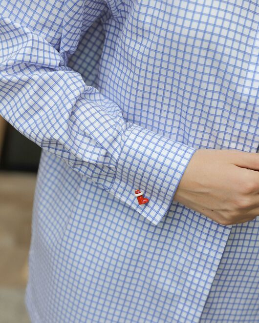 Женская рубашка в голубую клетку - 8710 от byME 