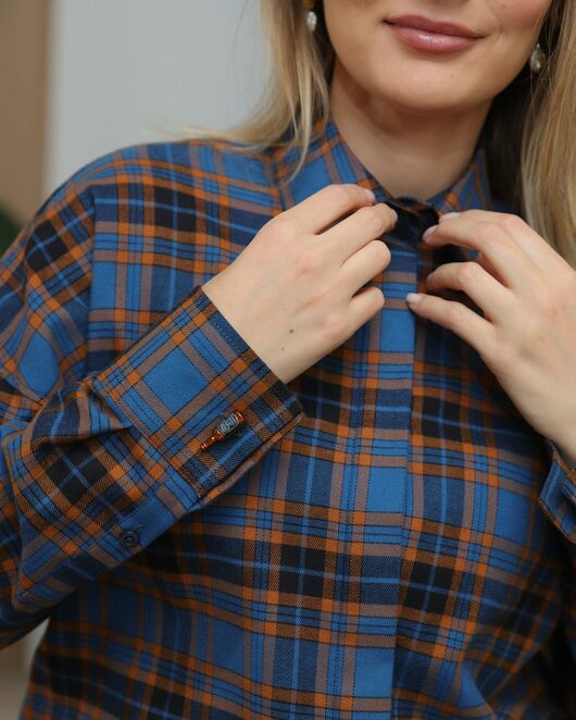 Женская рубашка в клетку - 8713 от byME 