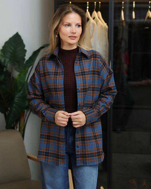 Женская рубашка в клетку - 8713 от byME 