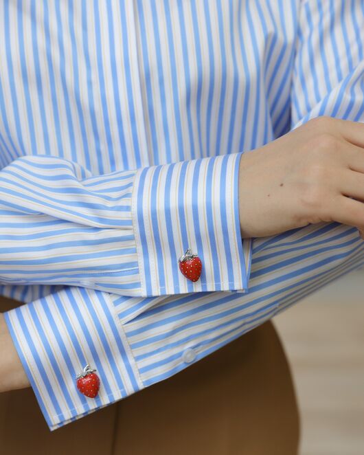 Женская рубашка в голубую полоску - 8715 от byME 