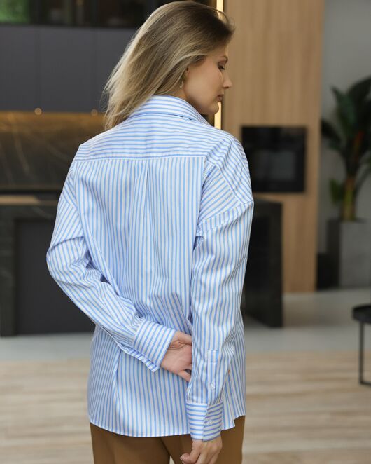Женская рубашка в голубую полоску - 8715 от byME 
