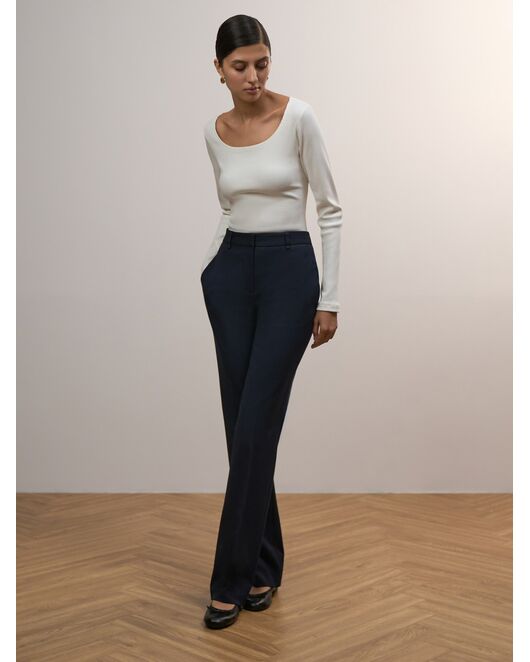 Прямые женские брюки со стрелками синие от byME 