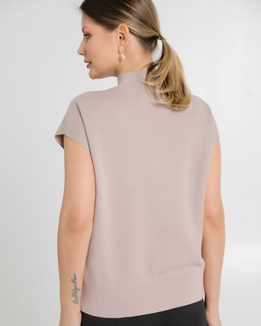 Топ из шерсти мериноса тонкой вязки и шелка Mulberry коричневый от byME 