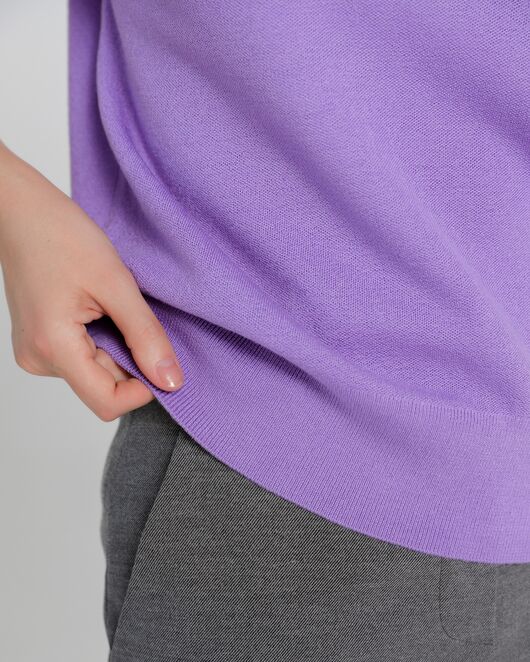 Топ из шерсти мериноса тонкой вязки и шелка Mulberry фиолетовый от byME 