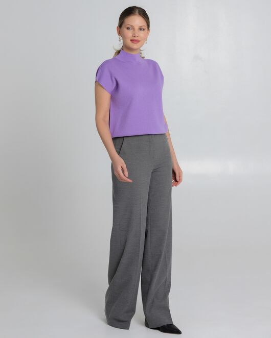 Топ из шерсти мериноса тонкой вязки и шелка Mulberry фиолетовый от byME 