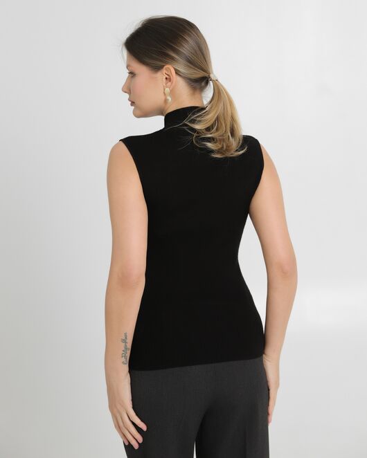 Топ из шерсти мериноса тонкой вязки и шелка Mulberry черный - 02B2430-black от byME 