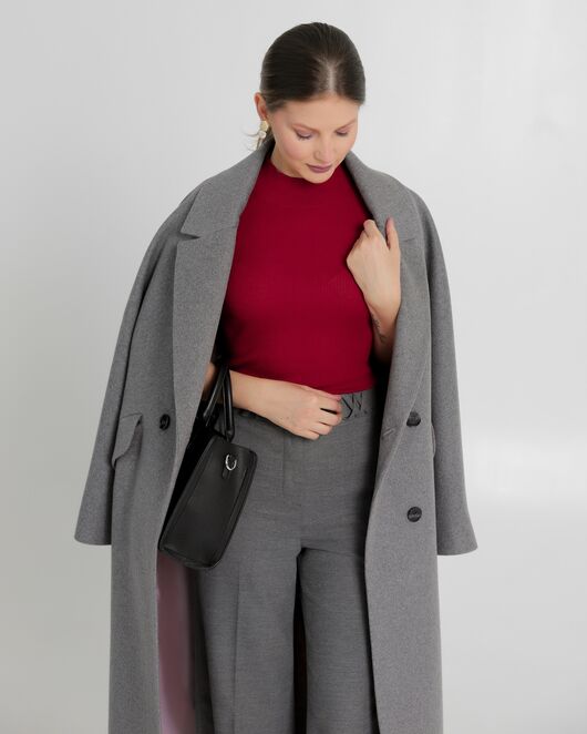 Топ из шерсти мериноса тонкой вязки и шелка Mulberry красный - 02B2430-red от byME  Топ из шерсти мериноса тонкой вязки и шелка Mulberry красный - 02B2430-red от byME