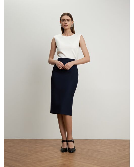 Женская юбка темно-синяя - 3-291681М1 от Calista 