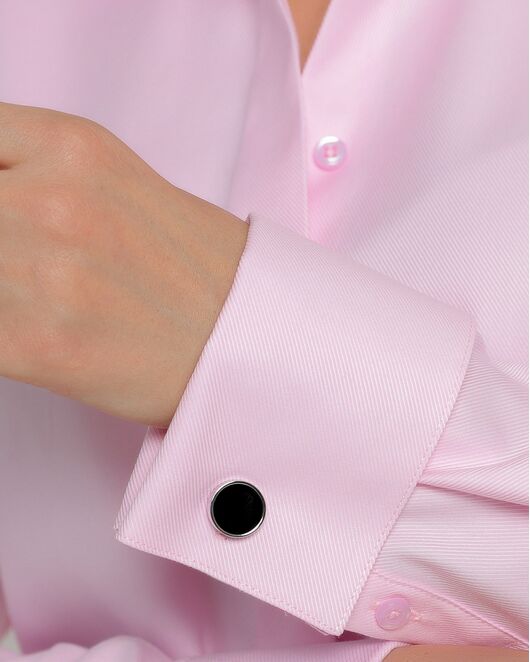Женская рубашка из хлопка под запонки розовая - 8725 от byME 