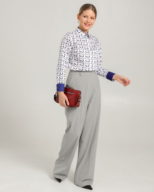 Женская рубашка из хлопка с принтом собачки в полоску - 8741 от byME 