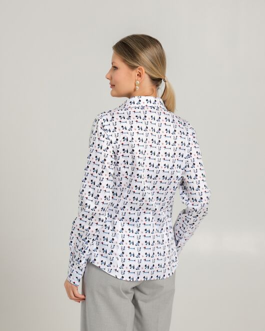 Женская рубашка из хлопка с принтом собачки в полоску - 8741 от byME 