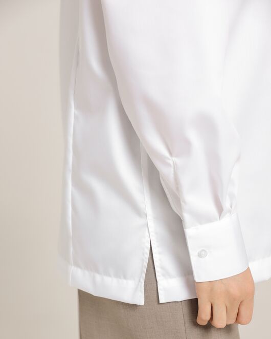 Женская рубашка из хлопка с универсальной манжетой белая - 8745 от  