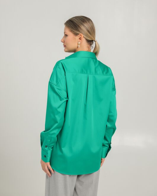 Женская рубашка из хлопка   с универсальным манжетом 8746 от byME 