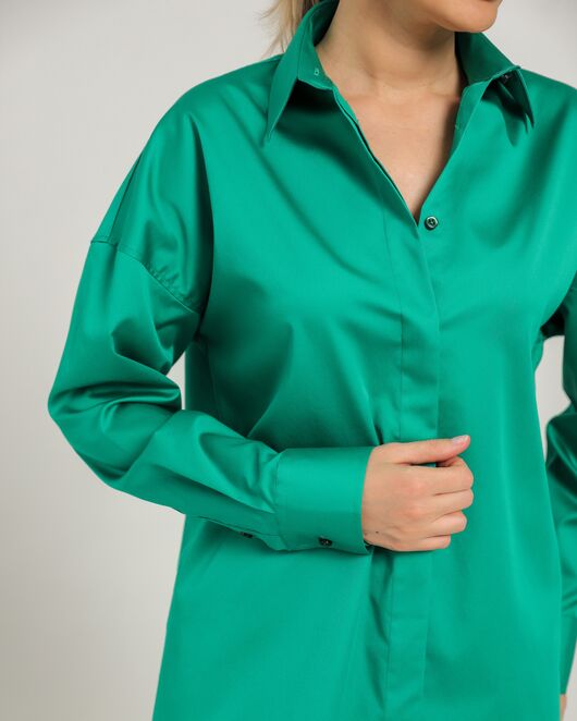 Женская рубашка из хлопка   с универсальным манжетом 8746 от byME 