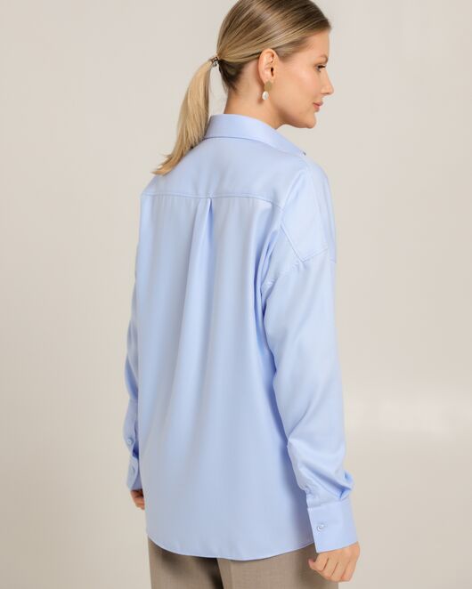 Женская рубашка из бамбука голубая- 8748 от byME 