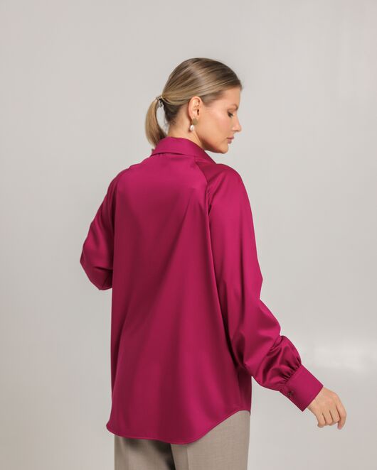 Женская рубашка из бамбука тёмная фуксия- 8750 от byME 