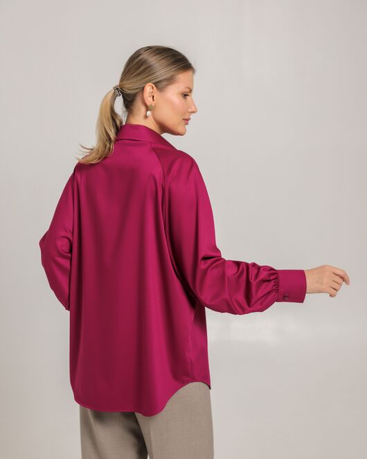Женская рубашка из бамбука тёмная фуксия- 8750 от byME 