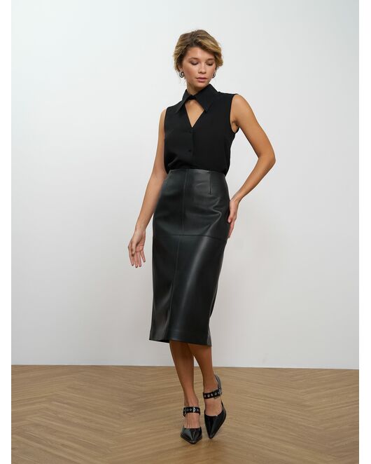 Юбка-карандаш из экокожи черная - 0-91200629 от byME 