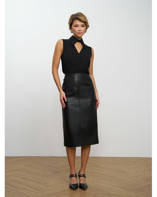 Юбка-карандаш из экокожи черная - 0-91200629 от byME 