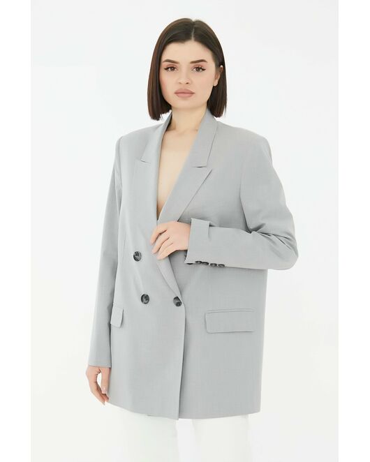 Жакет женский двубортный серый-1441-347 от SHN 