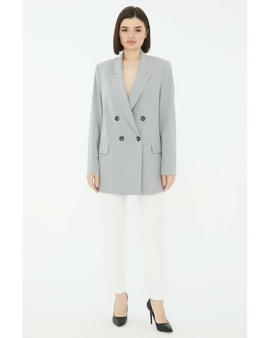 Жакет женский двубортный серый-1441-347 от SHN 