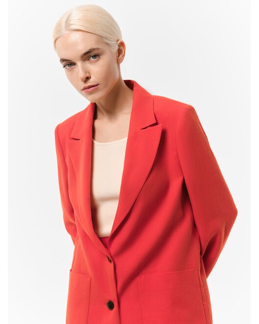 Жакет из тенсела красный с карманами от Calista 