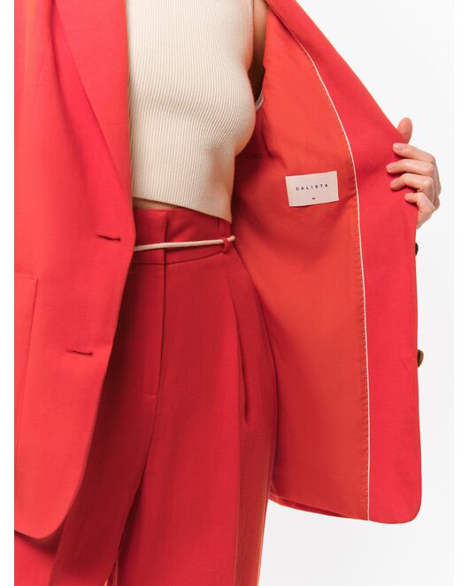 Жакет из тенсела красный с карманами от Calista 
