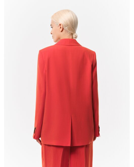 Жакет из тенсела красный с карманами от Calista 
