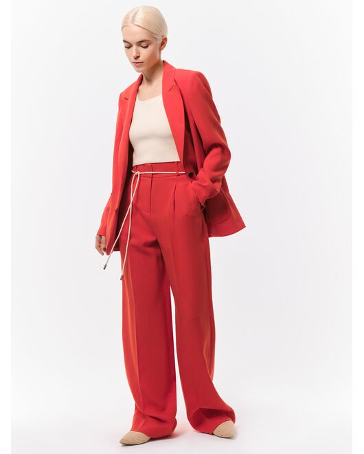 Жакет из тенсела красный с карманами от Calista 