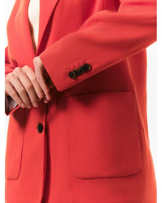 Жакет из тенсела красный с карманами от Calista 