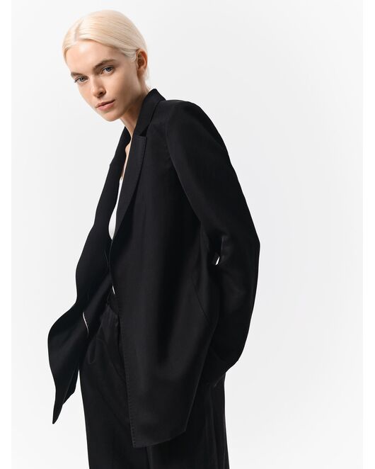 Жакет женский без застежки с поясом черный от Calista 