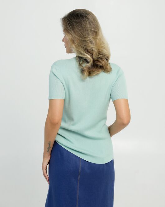 Джемпер из шерсти мериноса тонкой вязки и шелка Mulberry зеленый от byME  Джемпер из шерсти мериноса тонкой вязки и шелка Mulberry зеленый от byME