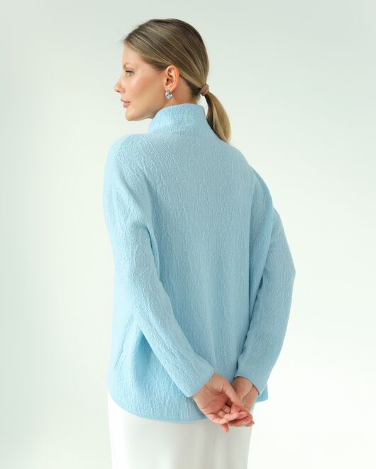 Джемпер из шерсти мериноса тонкой вязки  фактурный серо-голубой от byME 