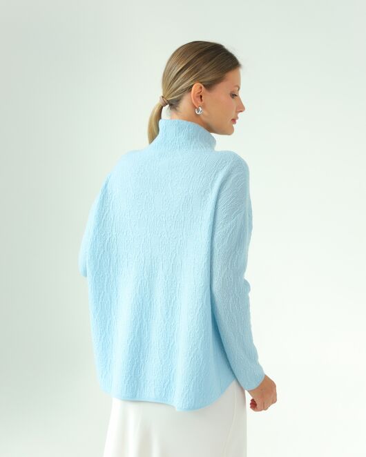 Джемпер из шерсти мериноса тонкой вязки  фактурный серо-голубой от byME 