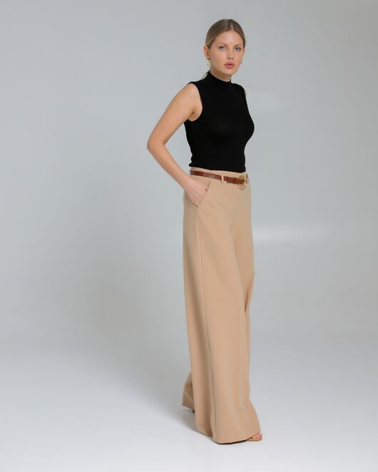 Брюки женские в бежевом цвете  -5377-308 BEIGE от SHN  Брюки женские в бежевом цвете  -5377-308 BEIGE от SHN