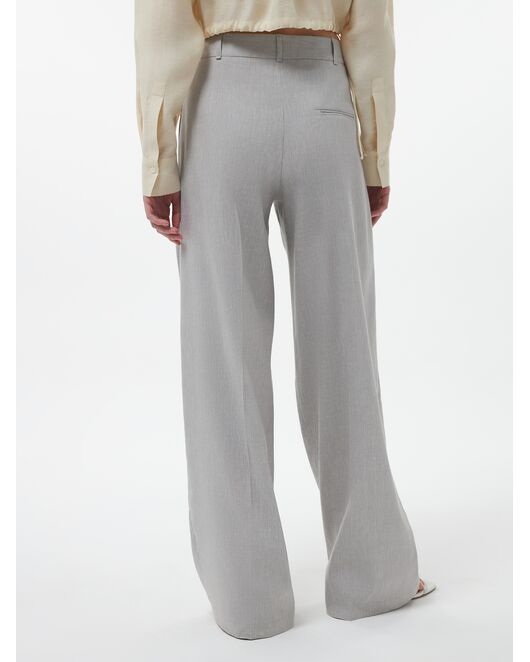 Женские широкие льняные брюки серые от Calista 