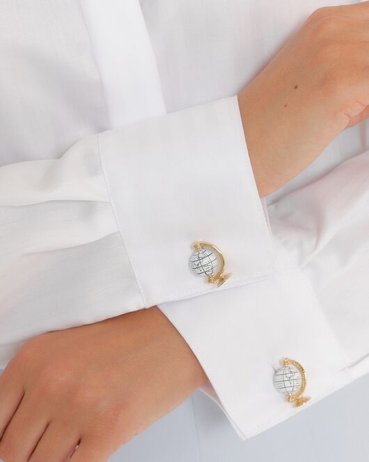 Женская рубашка белая из хлопка с универсальным манжетом-8765 от byME  Женская рубашка белая из хлопка с универсальным манжетом-8765 от byME