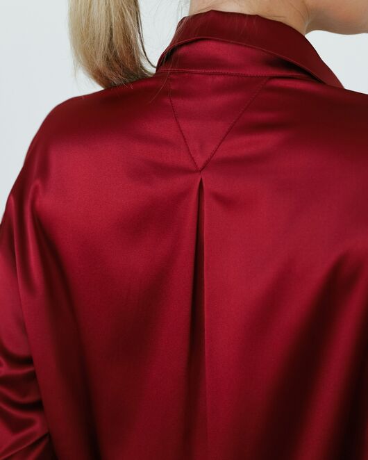 Женская рубашка из шелка красная-8767 от byME 