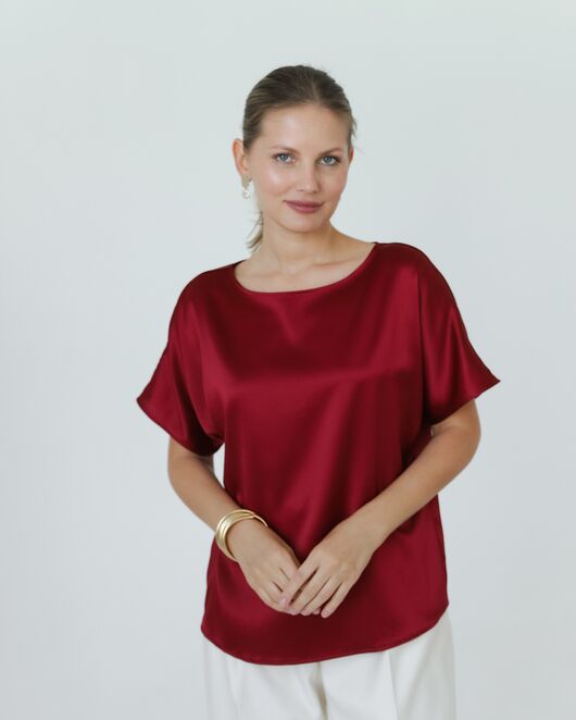 Женская блузка из шелка красная-8780 от ByME 