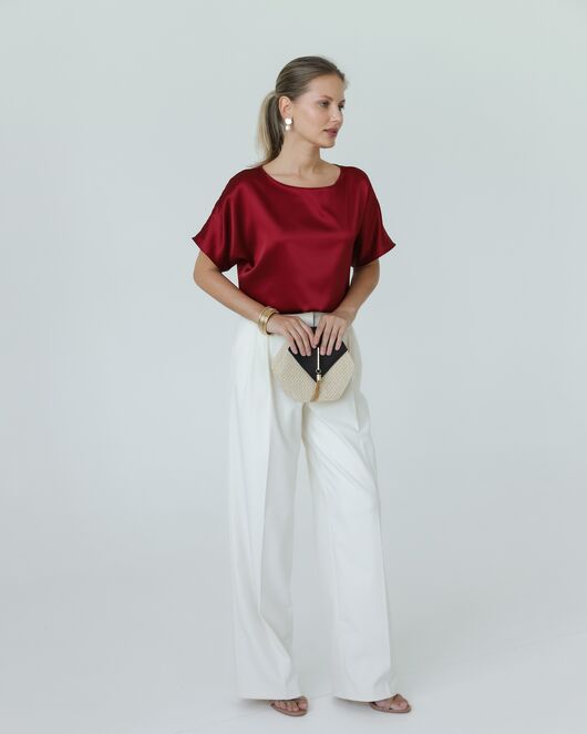 Женская блузка из шелка красная-8780 от ByME 