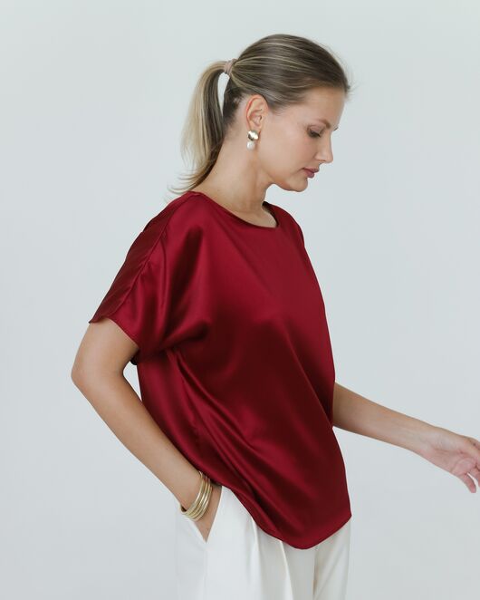 Женская блузка из шелка красная-8780 от ByME 