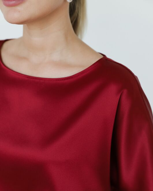 Женская блузка из шелка красная-8780 от ByME 