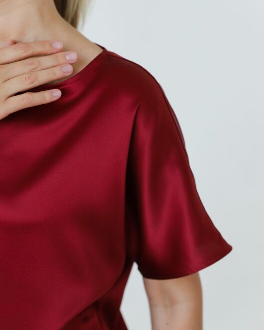 Женская блузка из шелка красная-8780 от ByME 