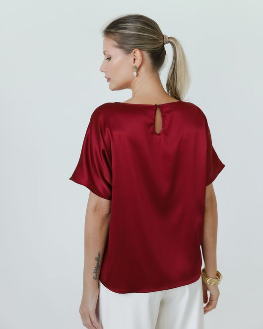 Женская блузка из шелка красная-8780 от ByME 