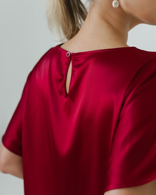 Женская блузка из шелка красная-8780 от ByME 