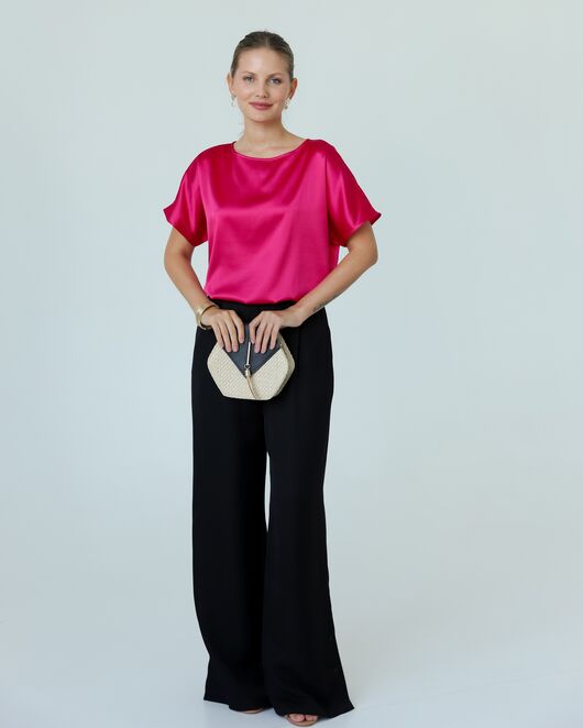 Женская блузка из шелка розовая-8781 от byME 