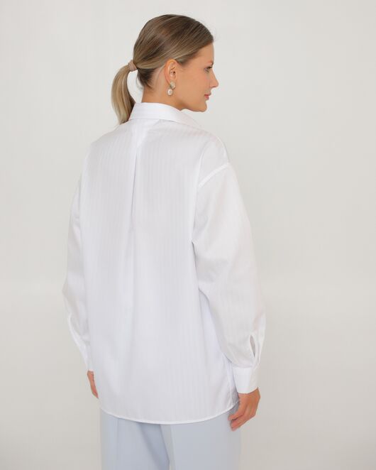 Женская рубашка из хлопка белая-8803 от byME 