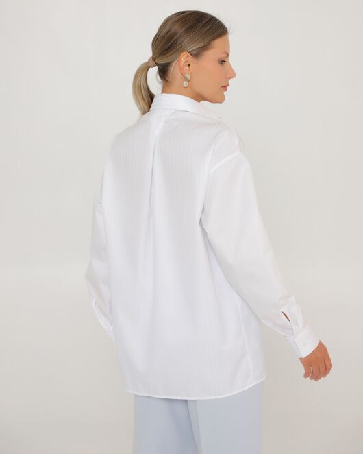 Женская рубашка из хлопка белая-8803 от byME 